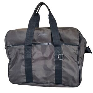 Calvin Klein Brown Weekender Travel Overnight Nylon Tote Bag  EUC